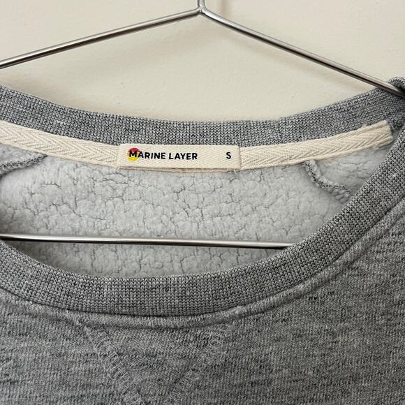Marine Layer APMM Embroider Logo Heather Gray Pullover Sweatshirt Women's Size S - Picture 5 of 12